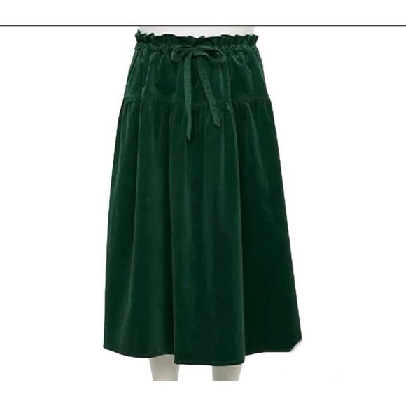 DRAPER‎ JAMES RSVP Paperbag Waist Green Corduroy Skirt-Size 3X - Picture 1 of 6